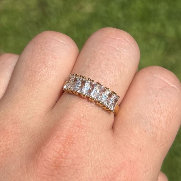 New! “Jacquelyn” Gold Baguette Crystal Ring - Picture 3 of 3